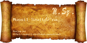 Mussil Szultána névjegykártya